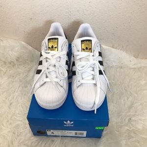 Adidas Superstar W Black and White Sneakers Size 6